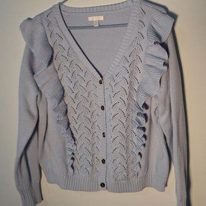 4 Lauren Conrad Ruffled Pointelle  Cardigan Size 1X